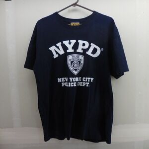 NYPD Officially Licensed Navy Blue Graphic T-Shirt Mens Large Police Dept Tee